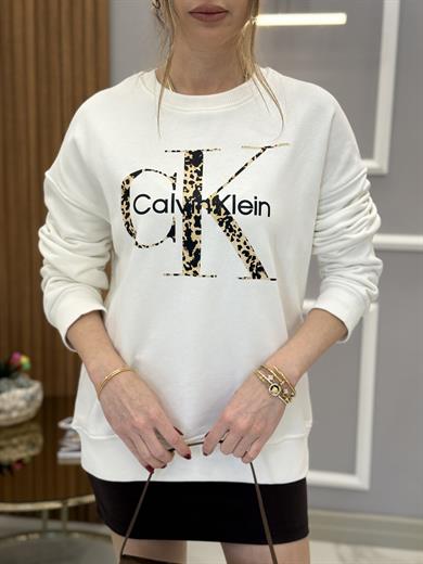 Cnk Leorenk Yazılı Beyaz Sweatshirt
