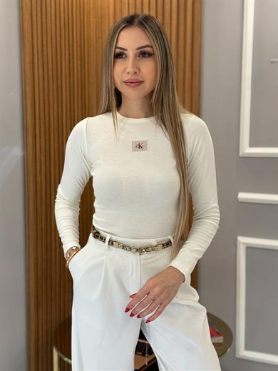 Cnk Likralı Bluz Ekru