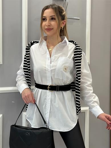 Cnk Oversize Beyaz Gömlek 