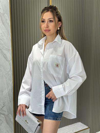 Cnk Oversize Gömlek Beyaz