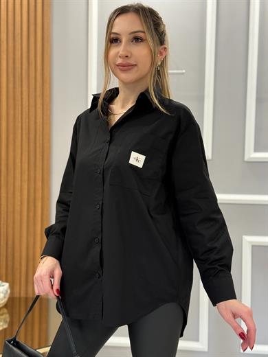 Cnk Oversize Siyah Gömlek 