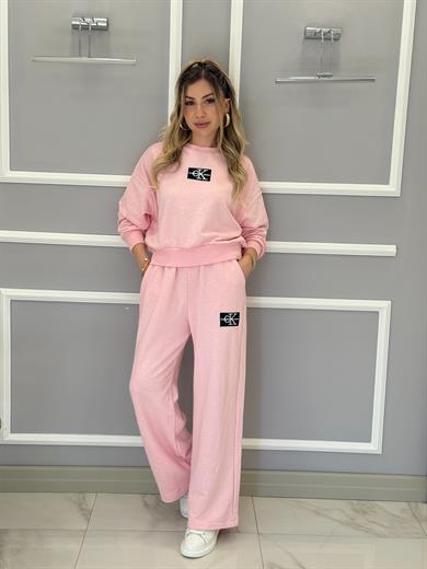 Cnk Pembe Takım Serpme Taşlı  Nakışlı