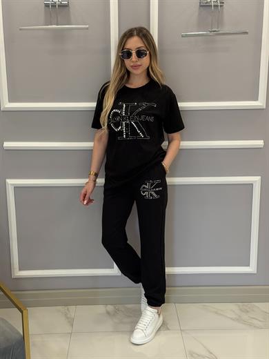 Cnk Taşlı 2 İplik Takım Siyah