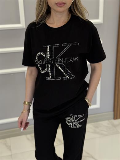 Cnk Taşlı 2 İplik Takım Siyah