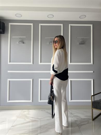 Crep Full Likralı Çımalı Palazzo Pantolon