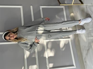 Elyn Kalp Taşlı Eşofman Takım Gri