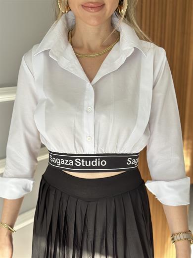 Etta Crop Gömlek Beyaz