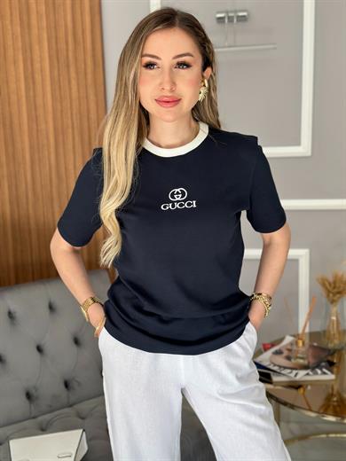 GC Premium Nakış Detaylı Tişört Lacivert