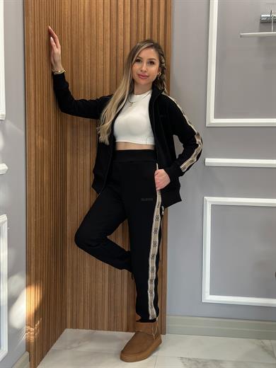 Gu Eşofman Takımı Yazı Kol Detaylı Siyah