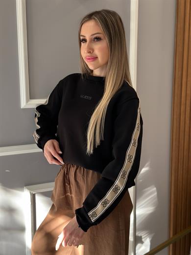Gu Premium Sweatshirt Logo Detaylı Siyah