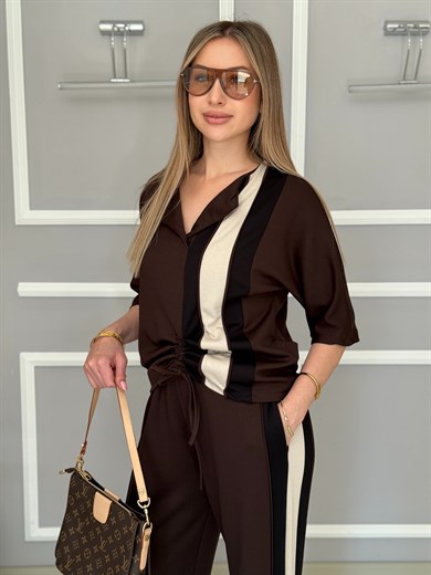 IPY Modal Kumaş Premium Takım Kahverengi 