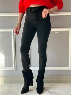 Jeans Taşlanmış Toparlayıcı Siyah