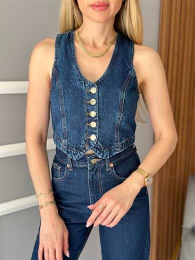 Jeans Yelek Lacivert