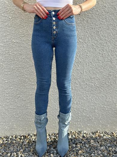 Julia Jeans Önden Düğmeli Slim Fit Mavi