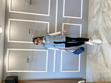 Kot Yelek Oversize Mavi
