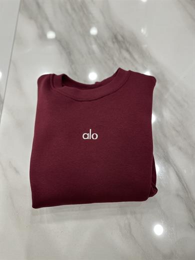 Lo Sweatshirt Silver Yazı Detaylı Bordo