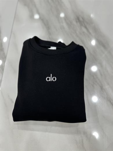 Lo Sweatshirt Silver Yazı Detaylı Siyah