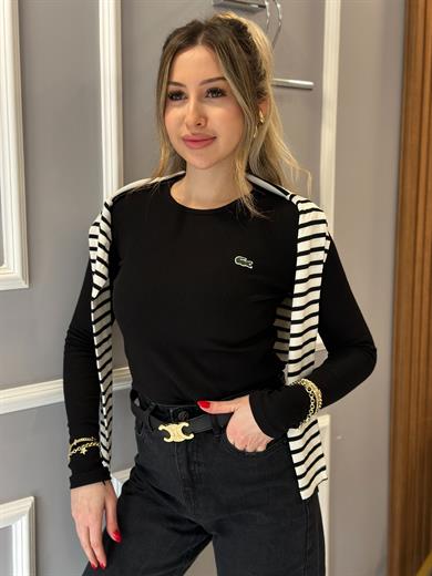 LT Likralı Bluz Siyah