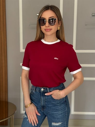 LT Premium Biyeli Tişört Bordo 