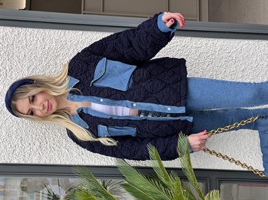 Mia Mont Teddy Kot Detaylı Lacivert
