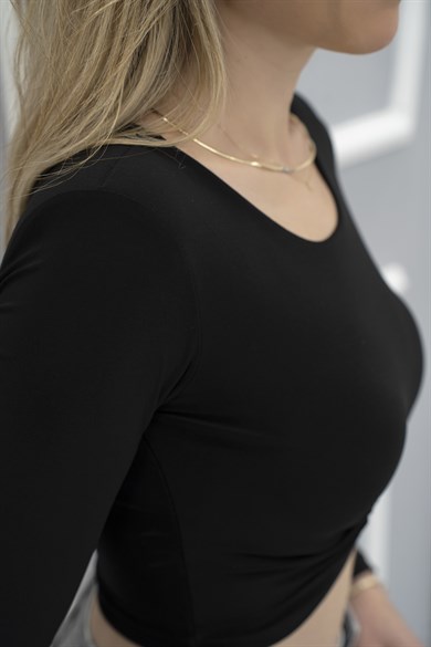 Milen Vatkalı Crop Siyah