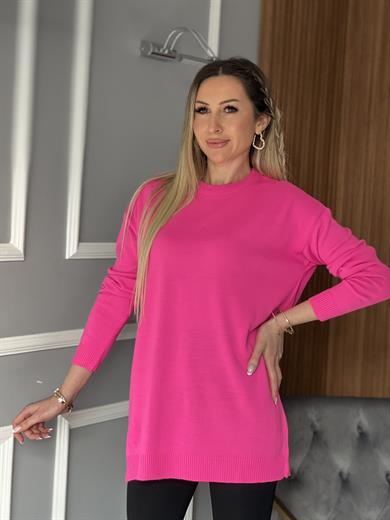 Oversize Triko Fuşya