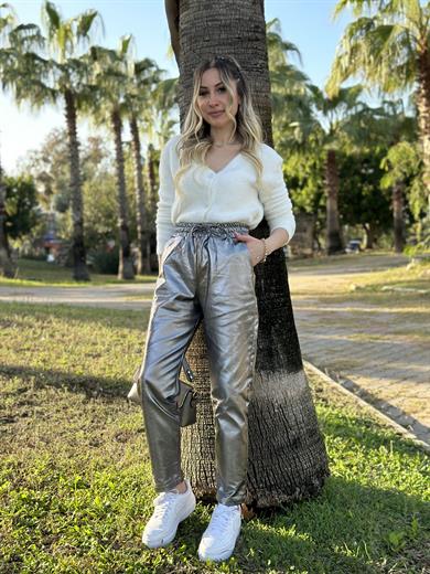 Pantolon Beli Lastikli Silver