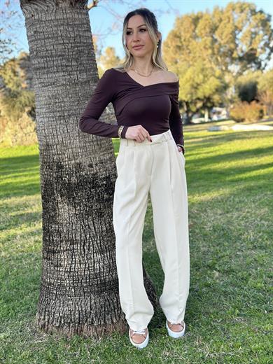 Pantolon Palazzo Premium Ekru