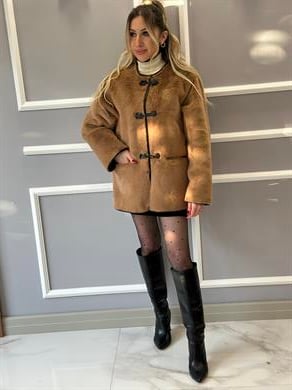 Peluş Ceket Camel