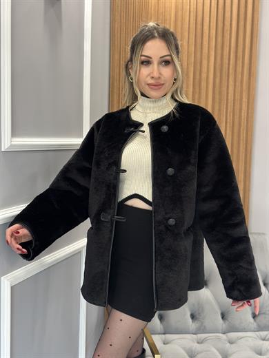 Peluş Ceket Siyah