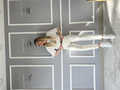 Poema Ekru Mom Jeans