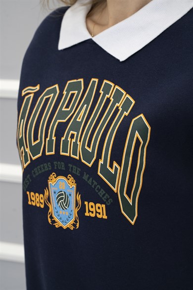 Polo Yaka Sweatshirt Lacivert