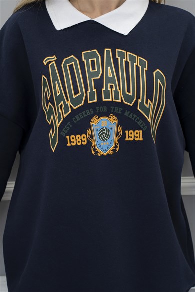 Polo Yaka Sweatshirt Lacivert