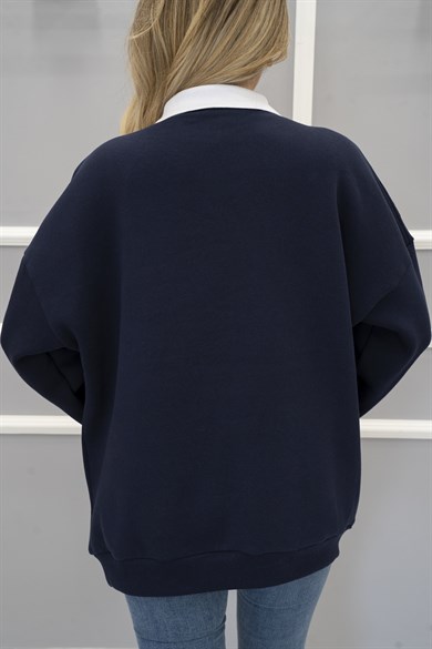 Polo Yaka Sweatshirt Lacivert