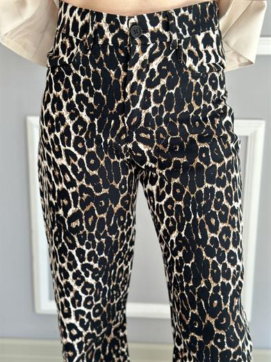 Premium Pantolon Yüksek Bel Leopar Desen