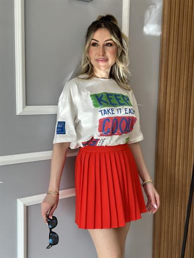 Premium Şort Etek Kırmızı