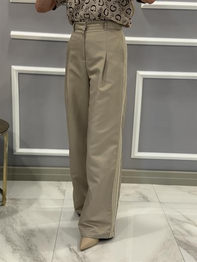 Premium Yan Şeritli Palazzo Pantolon 