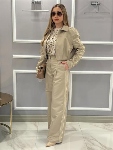 Premium Yan Şeritli Palazzo Pantolon 