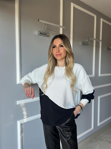 Siyah Beyaz Bluz