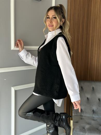 Süveter Siyah Standart Beden