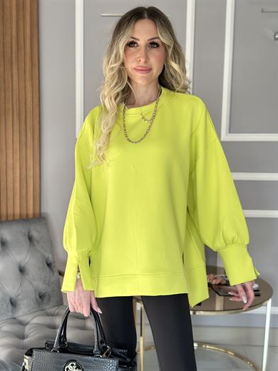 Sweatshirt Oversize Neon Yeşil