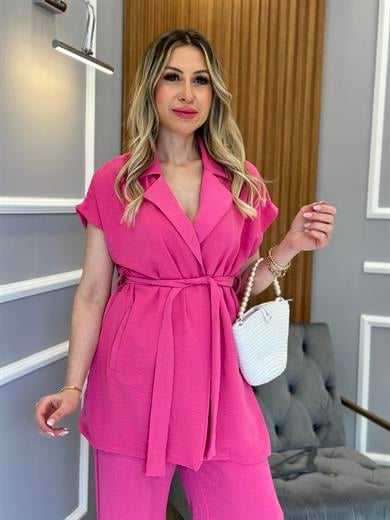 Takım Tansel Yelekli Pembe