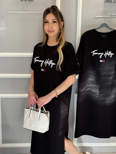 Th Elbise 106 cm Oversize Tek Yırtmaç Siyah