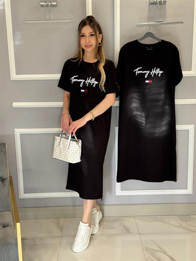 Th Elbise 106 cm Oversize Tek Yırtmaç Siyah