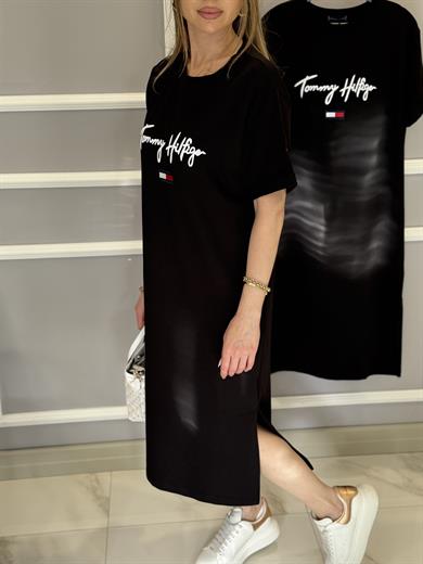 Th Elbise 106 cm Oversize Tek Yırtmaç Siyah
