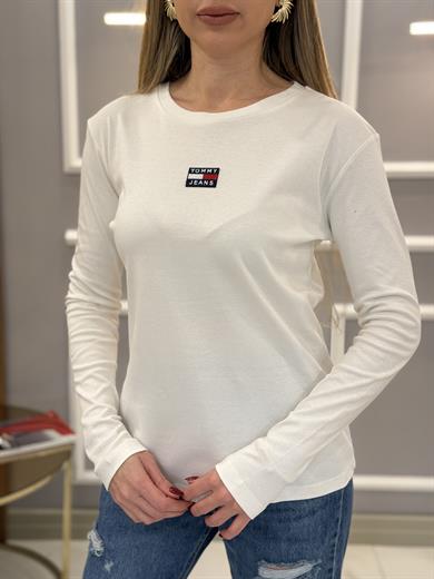 Th Oversize Basic Likralı Bluz Beyaz 65cm Boy 