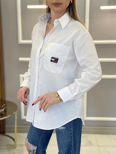 Th Oversize Premium Beyaz Gömlek 