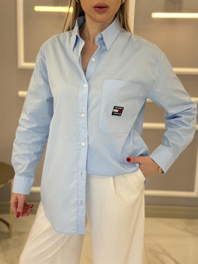 Th Oversize Premium Mavi Gömlek 