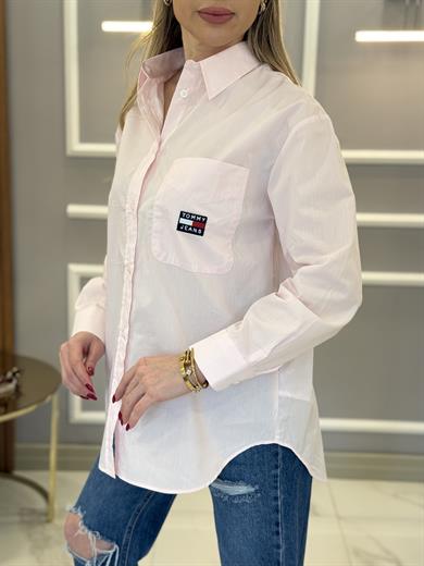 Th Oversize Premium Pembe Gömlek