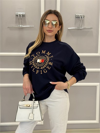 TH Premium Gold Nakışlı Sweatshirt Lacivert 